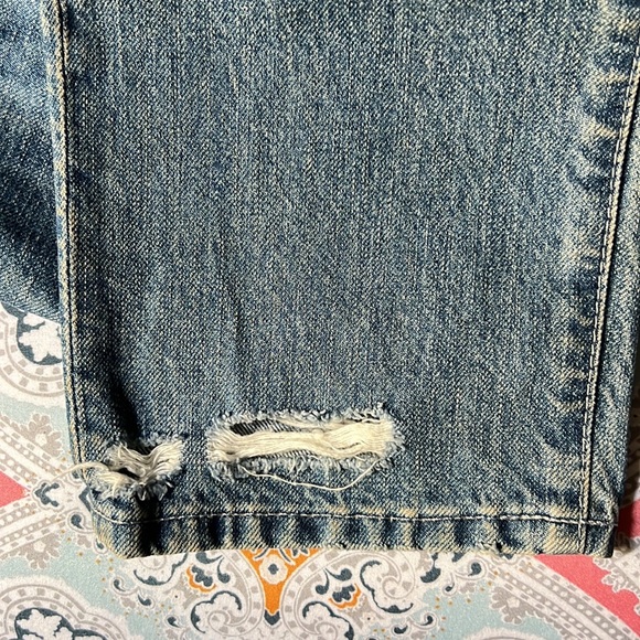 90s vintage high rise tapered / straight leg distressed blue jeans 25 - Picture 13 of 16